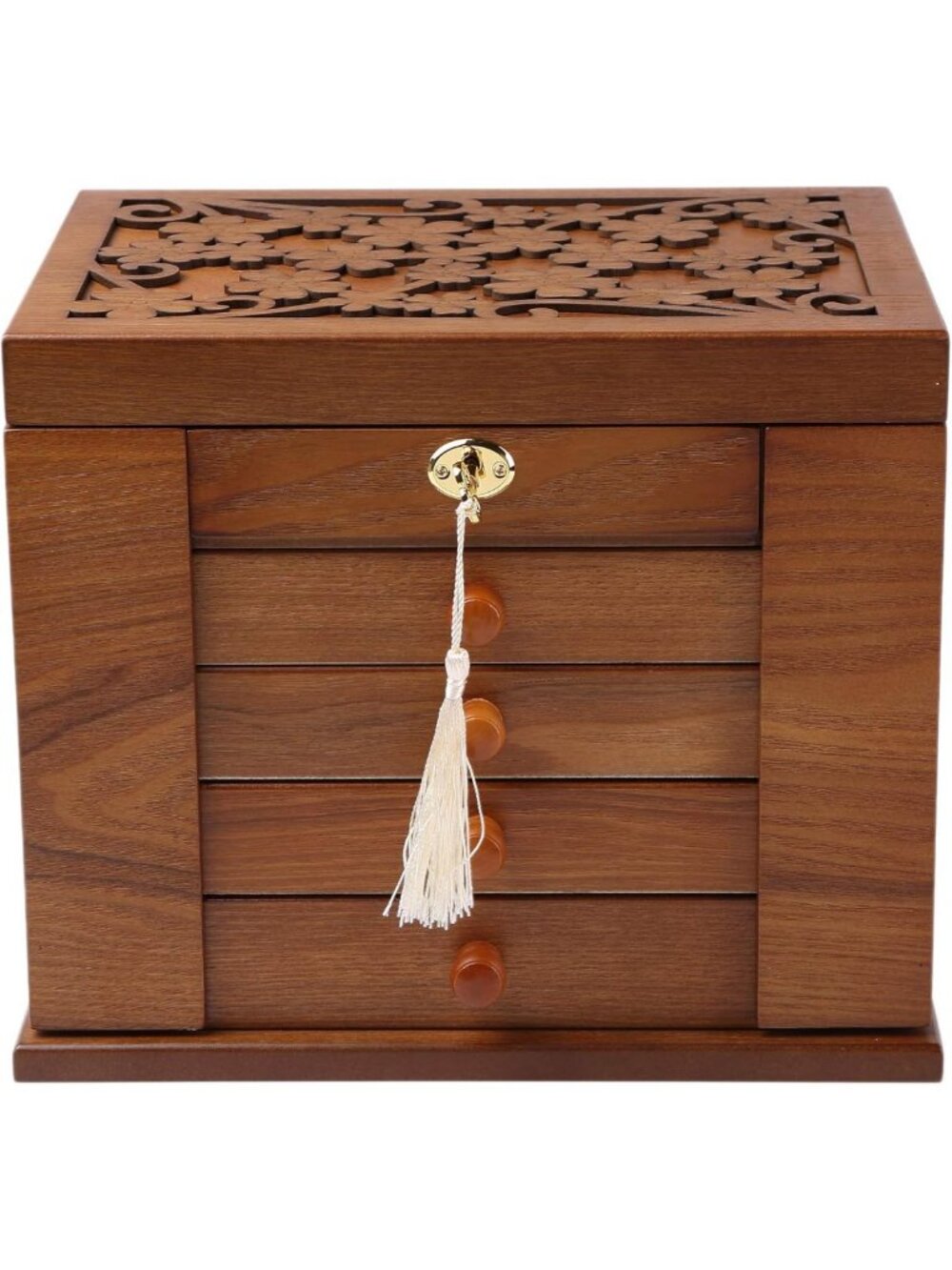 Elegant Wooden Jewelry Organizer Box with Lock & Key - Perfect for Rings